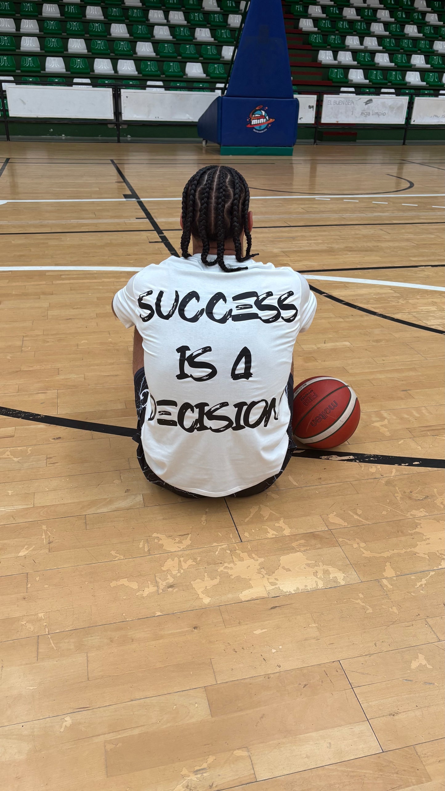 "Success is a decision" white tee